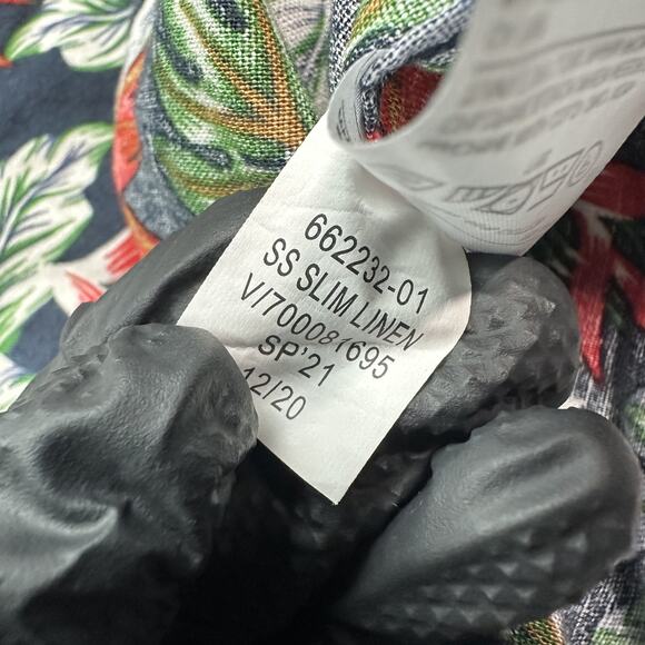 Banana Republic Shirt Mens Medium Floral Linen Blend Slim Fit Hawaiian Casual - Picture 10 of 15